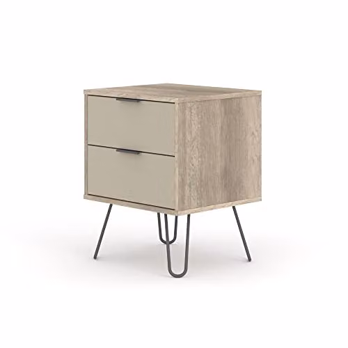Core Products Augusta 2 Drawer Bedside Cabinet in Driftwood, Grey and White – 2