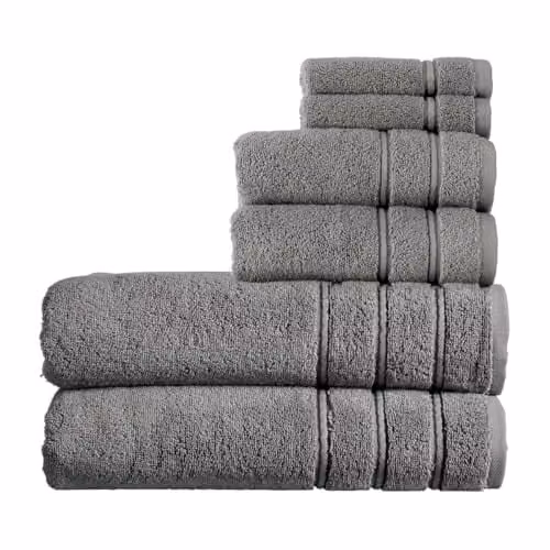 Christy Antalya 6 Piece Luxury Turkish Cotton Towel Set in Grey, 600GSM