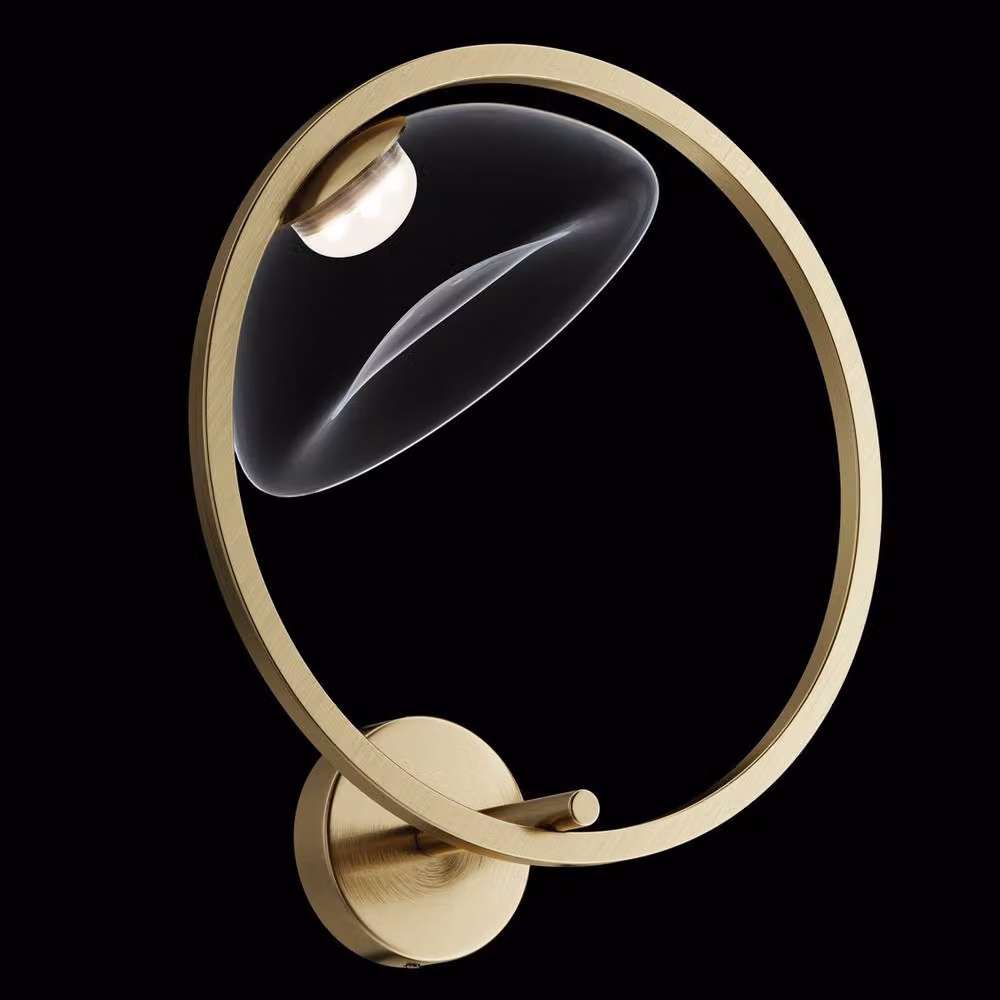 Maytoni Lunare I Modern Integrated LED Wall Lamp in Gold and Brass with Warm White 3000K Light – 2