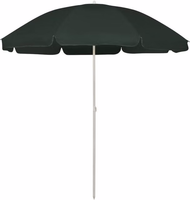 Berkfield Home Green Polyester Beach Parasol with Central Pole, Diameter: 240 cm – 1