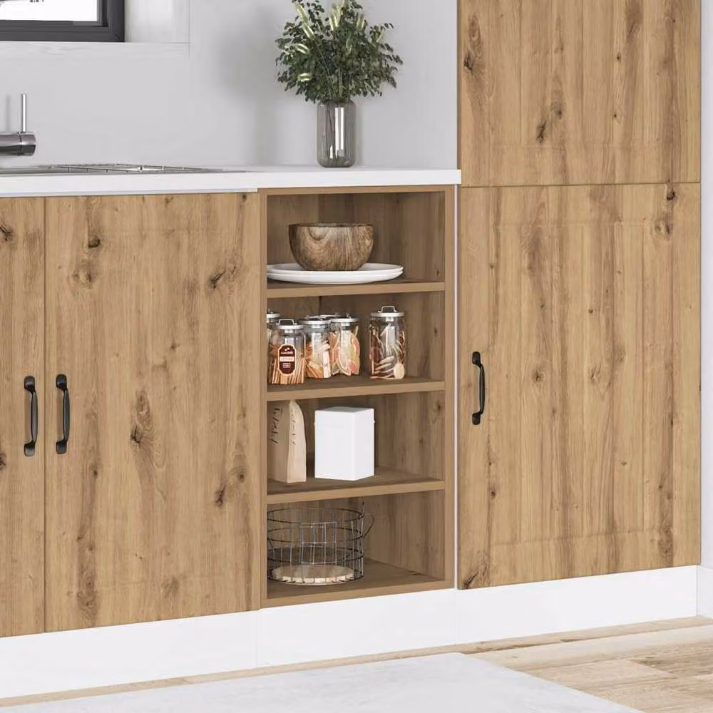 Berkfield Home Artisan Oak Kitchen Base Unit in Brown, W/D/H: 40 x 44.5 x 81.5 cm – 2