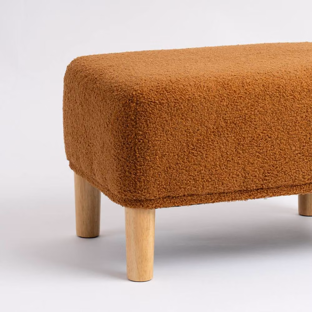 Scottish Everlastings Ltd Caramel Boucle Foot Stool in Brown, W/D/H: 33 x 33 x 48 cm – 2