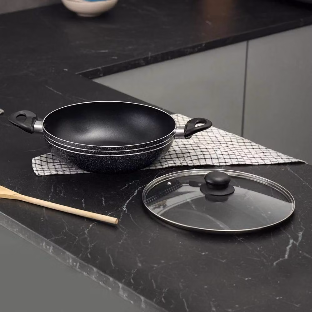 PAWNORA Non-Stick Ceramic Induction Wok Pan in Black – 5
