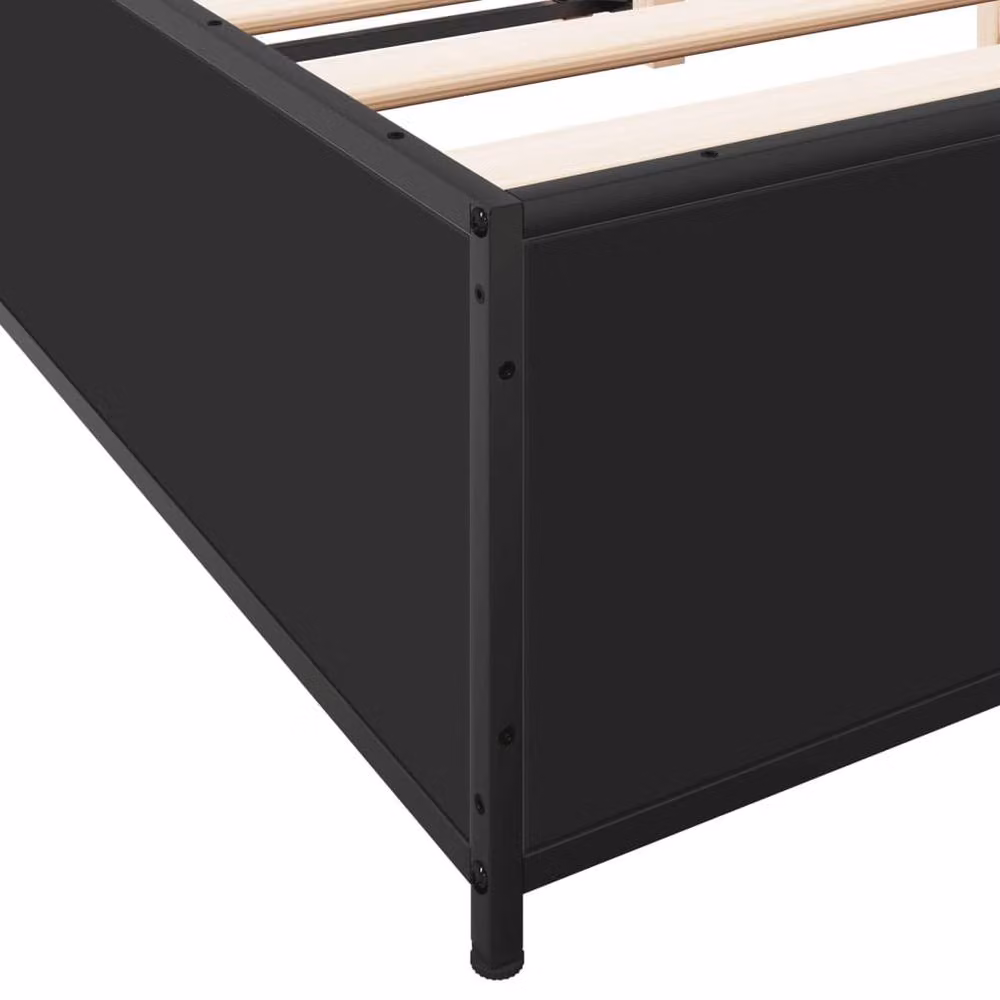 Berkfield Home Small Double Bed Frame in Black, W/D/H: 120 x 190 cm – 4