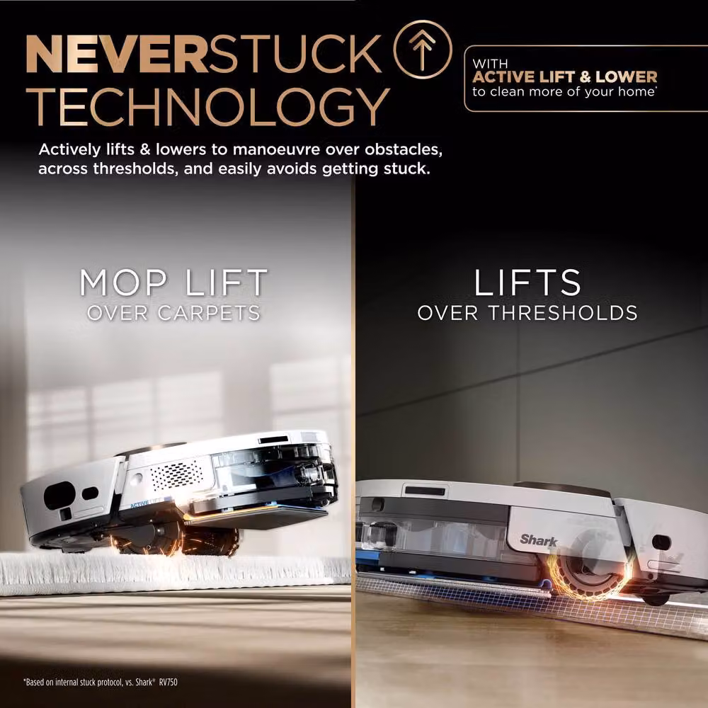 Shark PowerDetect NeverTouch Pro 2 in 1 Robot Vacuum and Mop RV2800ZEUK in White – 2