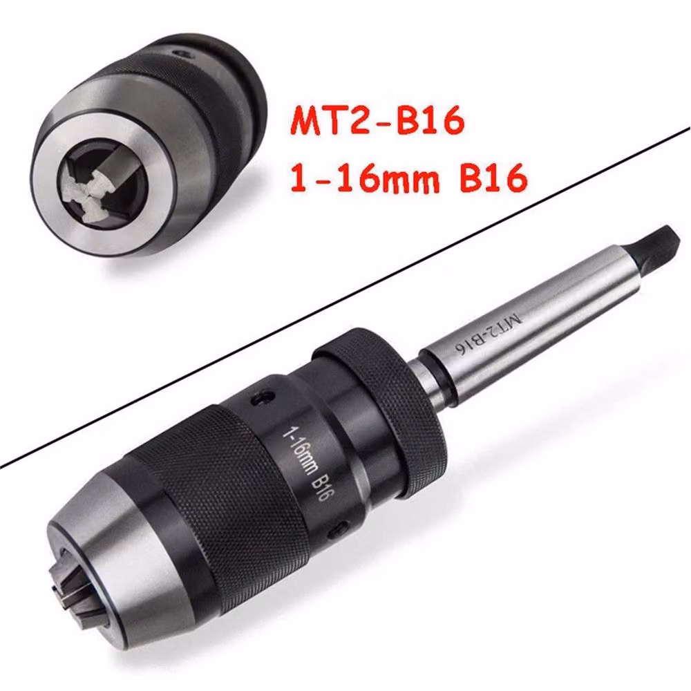 Nordara Black Keyless Lathe Chuck 1-16mm with MT2-B16 Taper Arbor – 4