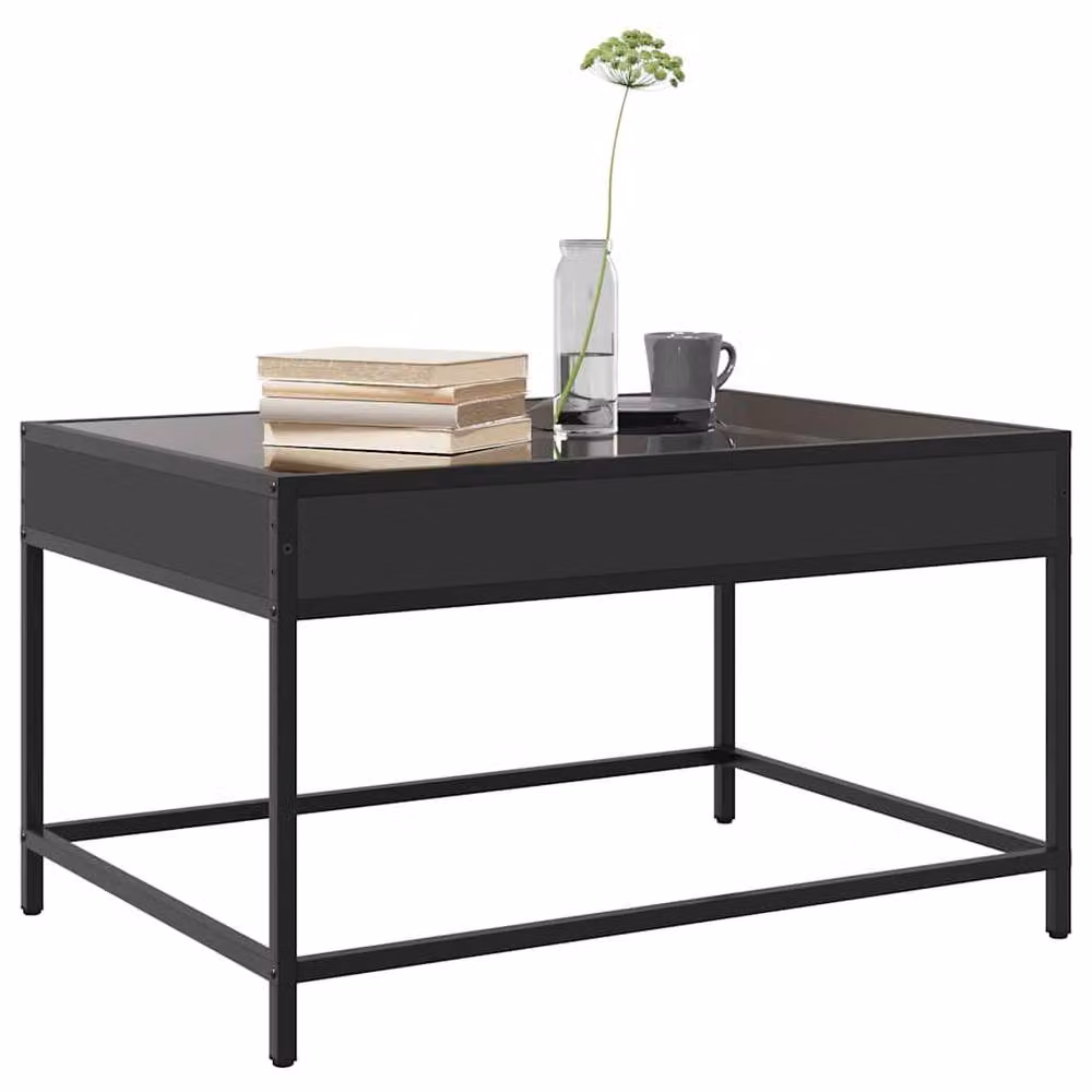 Berkfield Home Infinity LED Decorative Coffee Table in Black, W: 70 cm, D: 50 cm, H: 41 cm – 2