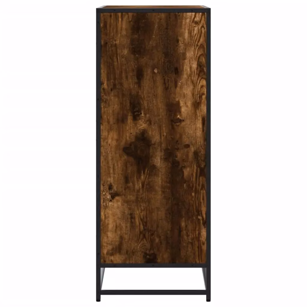 Berkfield Home Smoked Oak Shoe Cabinet in Brown, W/D/H: 75 x 38 x 97.5 cm – 4