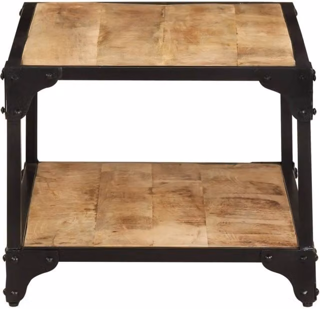 Berkfield Home Beautiful Coffee Table in Brown Solid Rough Mango Wood, W/D/H: 90 x 45 x 35 cm – 1