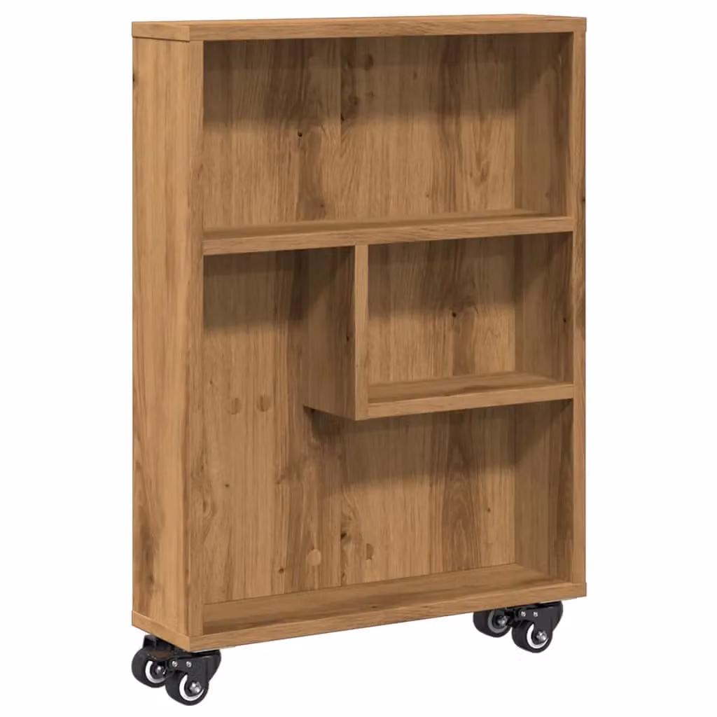 Berkfield Home Narrow Storage Trolley in Artisan Oak Brown, W/D/H: 48 x 13 x 68 cm – 2