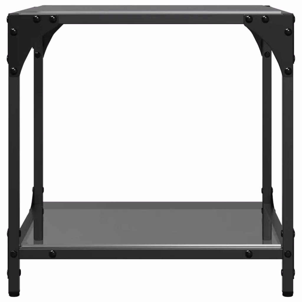 Berkfield Home Set of 2 Modern Square Coffee Tables with Black Glossy Glass Tops and Steel Legs, W/D/H: 40 x 40 x 40 cm – 4