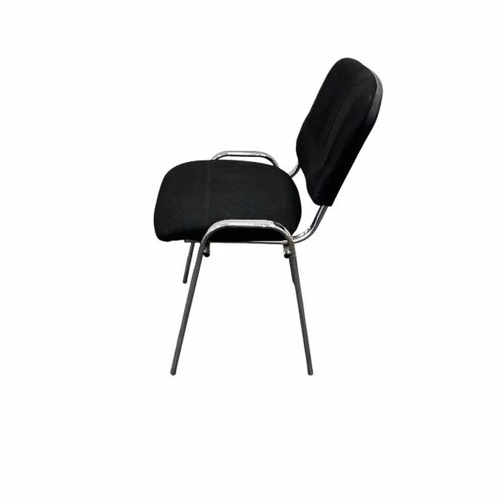NESTLUNE Black Fabric ISO Conference Chairs with Cantilever Metal Base – 4