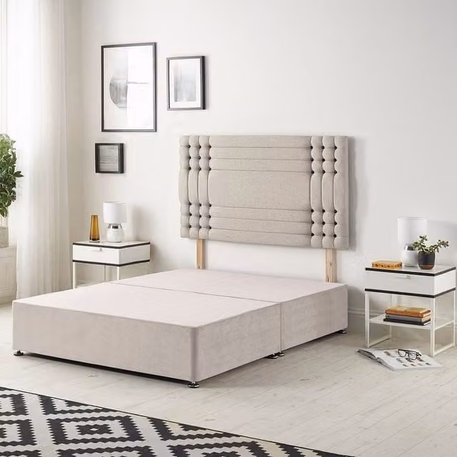Somnior Beds Ltd Saville Velvet Divan Base with Drawers and Upholstered Frame in Silver, W/D/H: 90 x 190 cm
