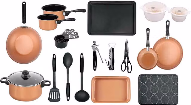 Gr8 Home 21 Piece Copper Non-Stick Cookware and Bakeware Starter Set – 4