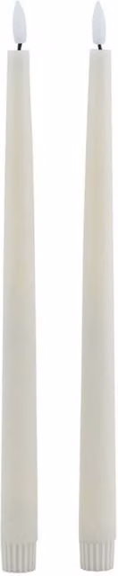 Lemon Pavilion Luxe Collection LED Taper Dinner Candles, Set of 2, Brown, W2 x D2 x H25 cm