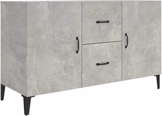 Berkfield Home Sideboard in Concrete Grey, W/D/H: 100 x 36 x 60 cm – 1