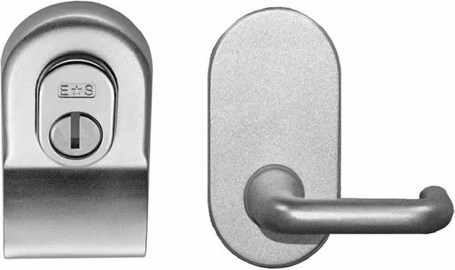 Loops Euro Security Cylinder Pull with Lever for Euro Nightlatches in Satin Chrome