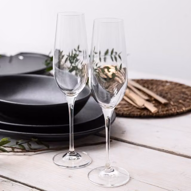 Maxwell Williams Transparent Champagne Flutes, Set of 6, 180ml