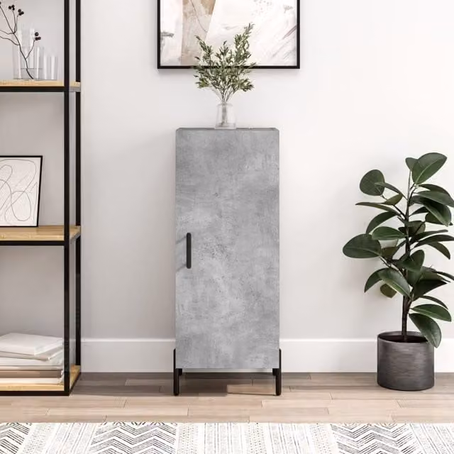 Berkfield Home Modern Sideboard in Concrete Grey, W/D/H: 34.5 x 34 x 90 cm – 1