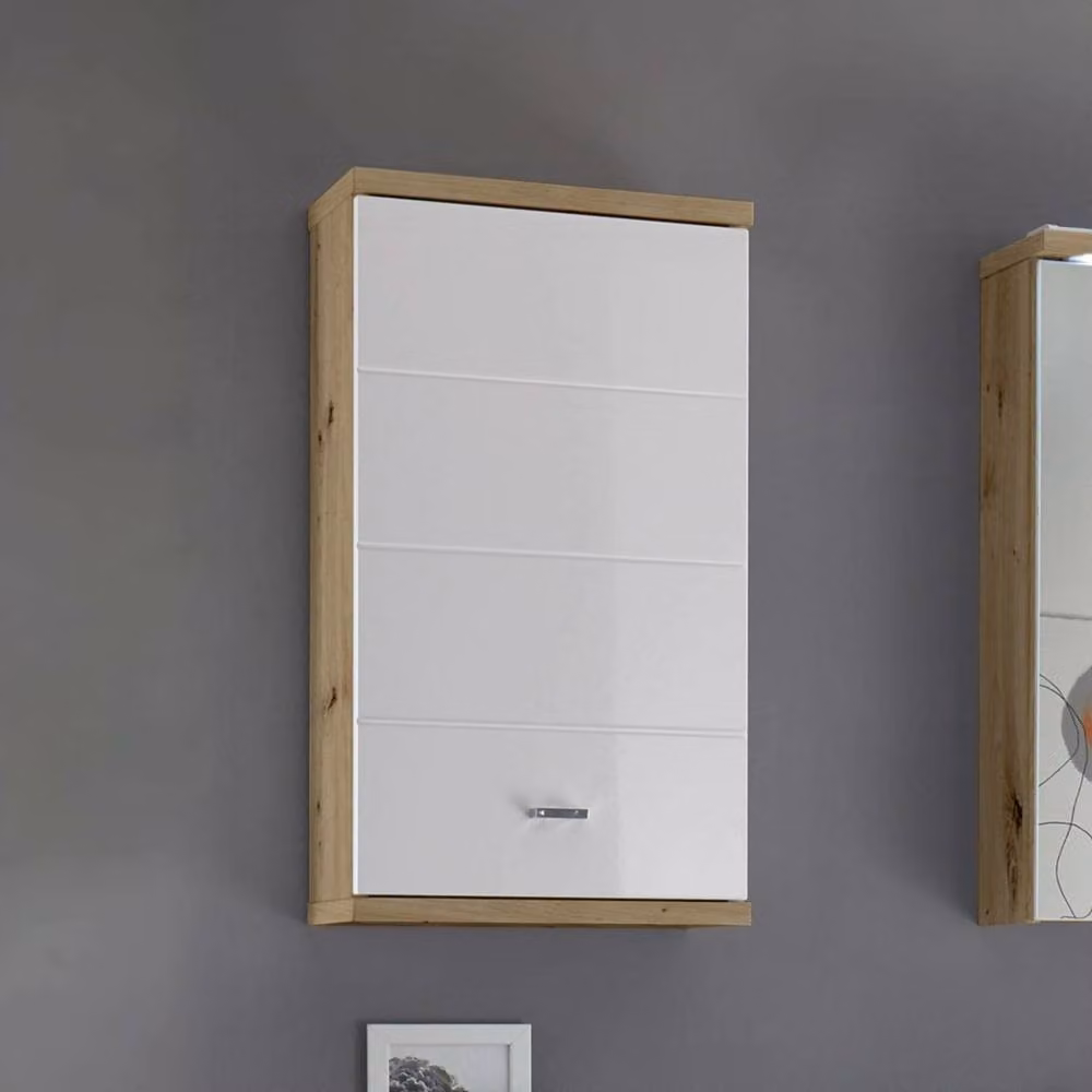 Cheshire Premium Cove White Wall Mounted Bathroom Cabinet with Hinged Doors and Internal Shelves – 3