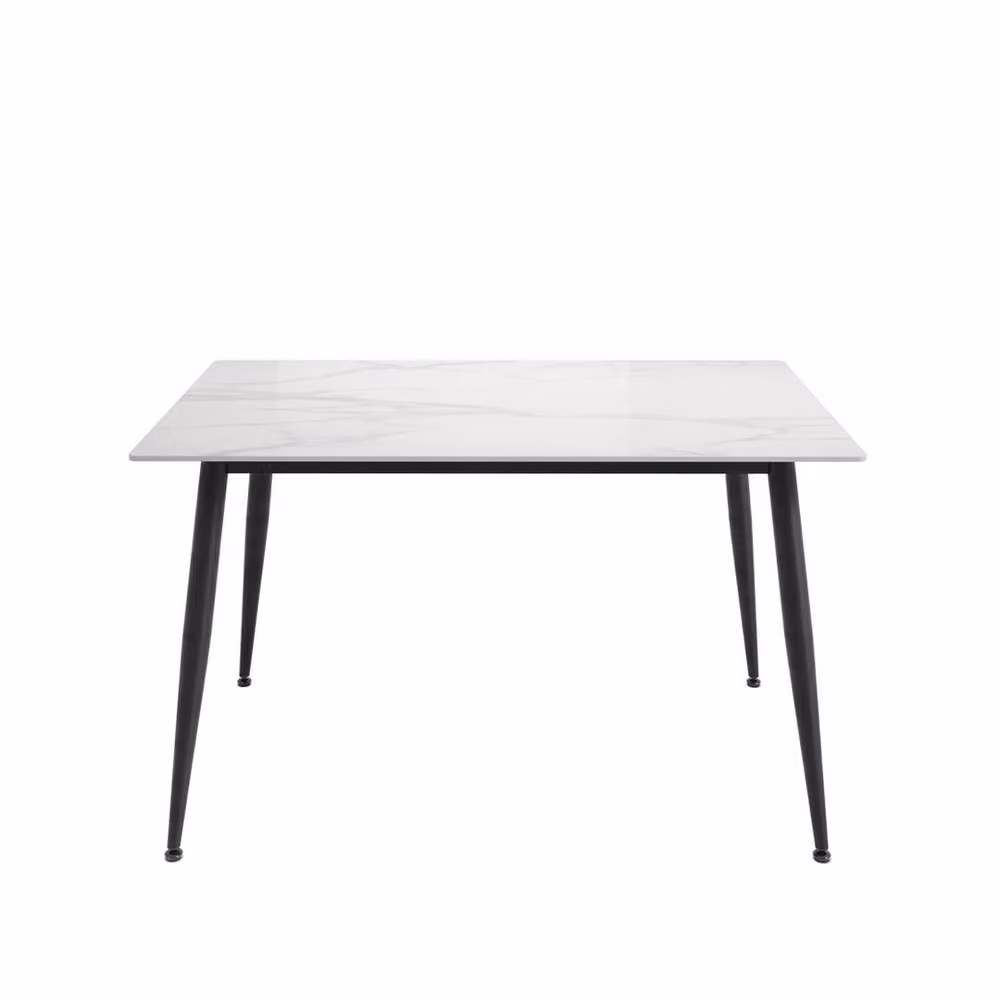 Lemon Pavilion Furniture Luna Modern Ceramic and Metal Dining Set in White, Black and Grey – 2