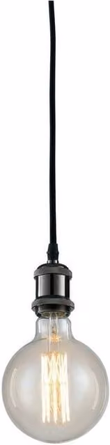 Netlighting Vintage Simple Adjustable Pendant Light in Black or White with E27 Glass Sphere