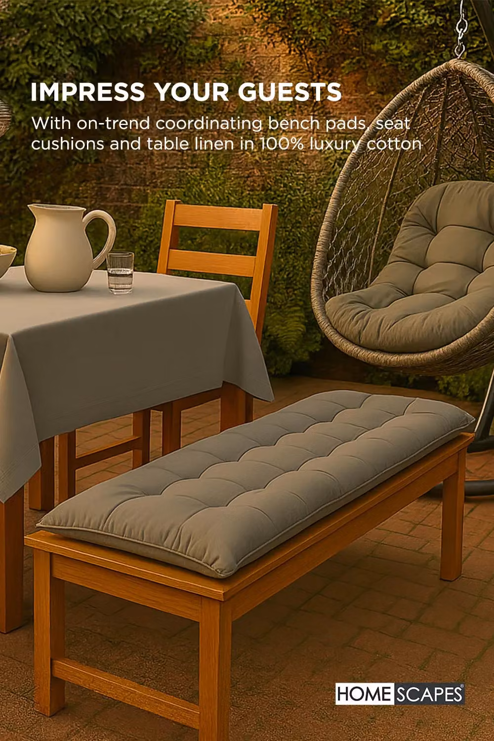 Homescapes Luxury Grey Egg Chair Cushion for Hanging Basket Swing Chairs – 4