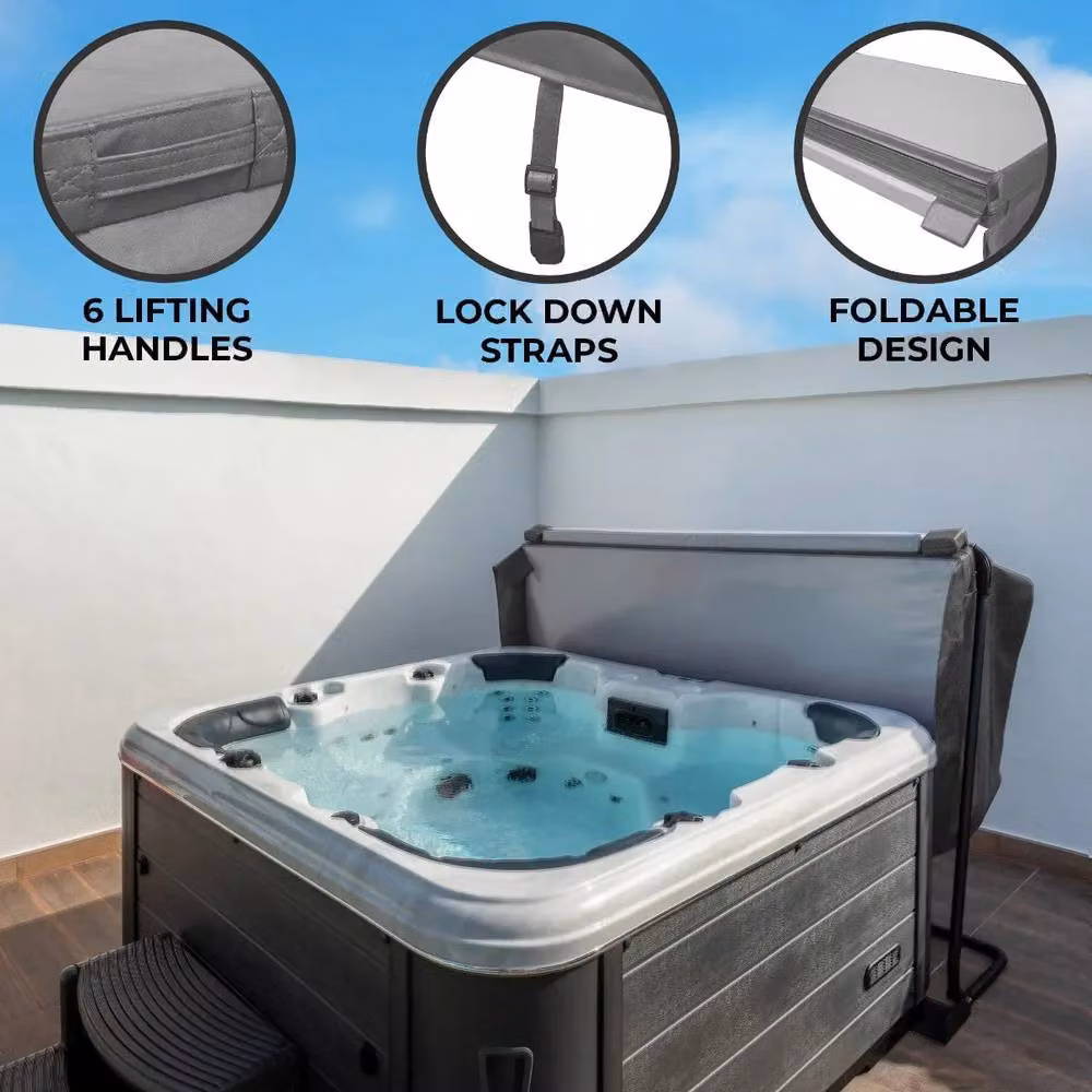 Monstershop Grey Hot Tub Spa Cover, 2m – 2