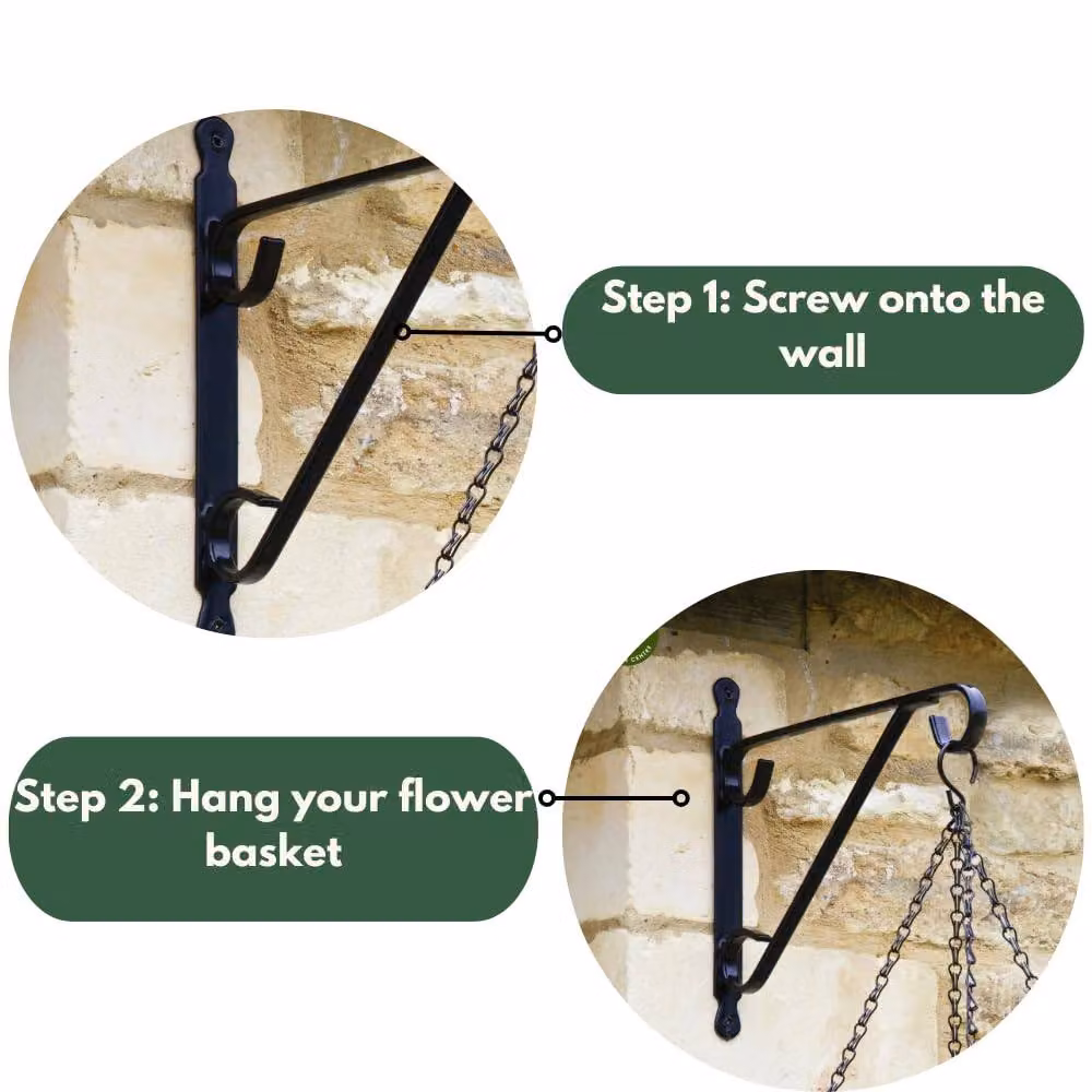 Marco Paul Black Metal Garden Wall Bracket W: 140 cm, H: 100 cm – 5