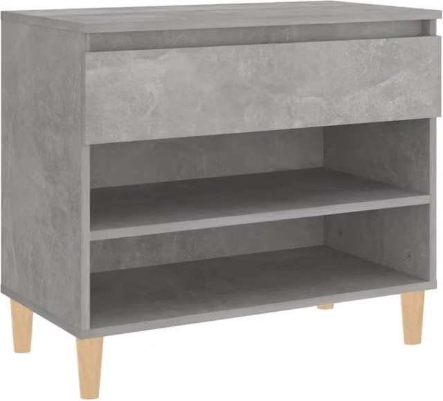 Berkfield Home Shoe Cabinet in Concrete Grey, W/D/H: 70 x 36 x 60 cm – 1