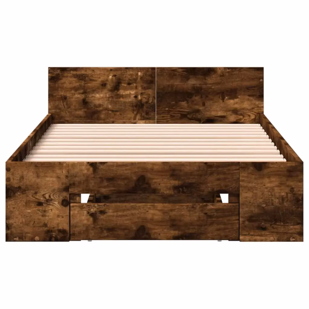 Berkfield Home Modern Bed Frame with Drawers in Smoked Oak Brown, W/D/H: 100 x 200 cm – 3