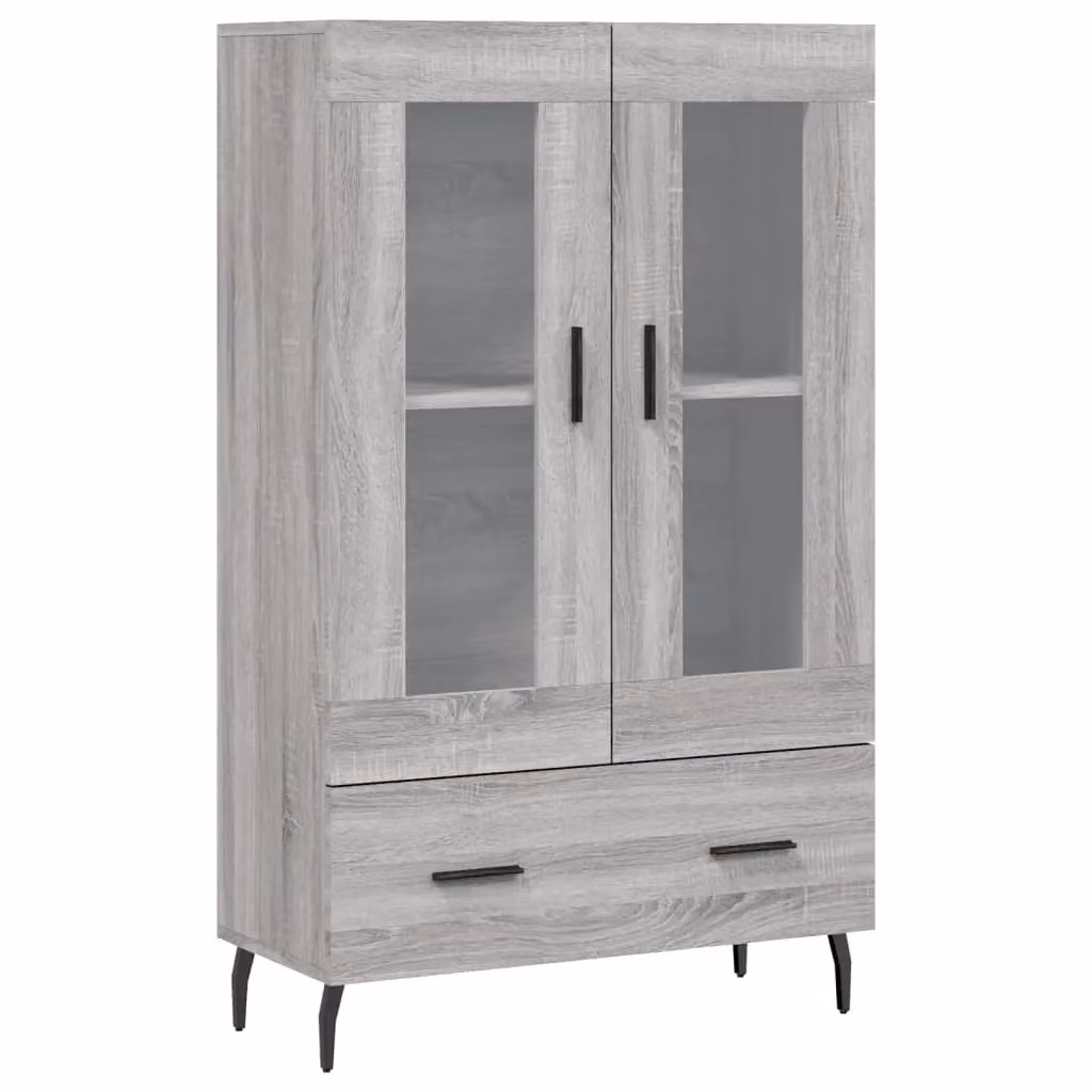Berkfield Home Grey Sonoma Modern Highboard with Glass Doors, W/D/H: 69.5 x 31 x 115 cm – 2