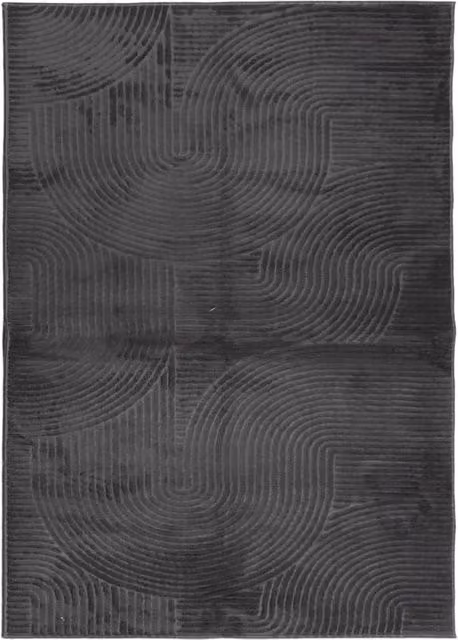 Berkfield Home IZA Short Pile Scandinavian Style Geometric Rug in Anthracite, W: 240 cm, D: 340 cm