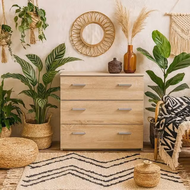 Wyld Haus Berlin 3 Drawer Chest in Light Oak Effect Natural Scandinavian Style