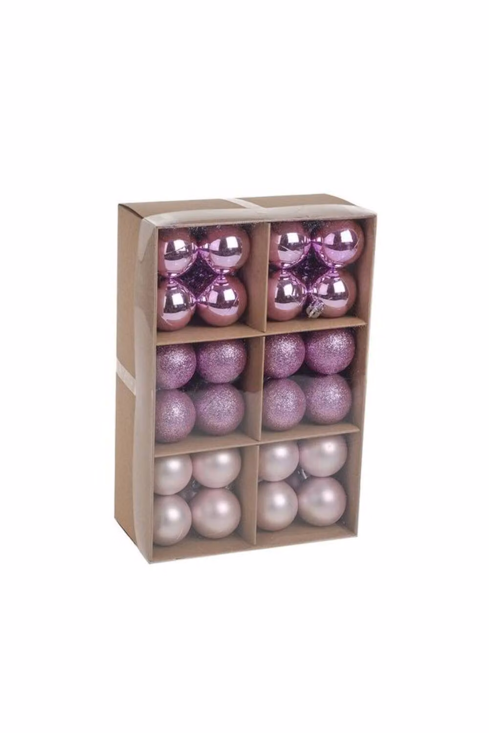 KDMD Pink Christmas Baubles Assorted Pack, 48 Pack, Diameter: 4 cm – 2