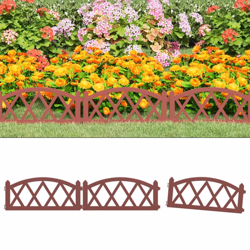 Berkfield Home Red Plastic Lawn Edgings, 17 Pieces, 10 m – 2