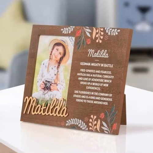 History & Heraldry Matilda Pre-personalised Child's Picture Frame, Brown, W/H: 11 x 8.5 cm