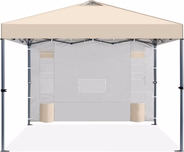 Yaheetech Outdoor Pop-up Camping Tent Canopy in Beige and Silver with Steel Frame