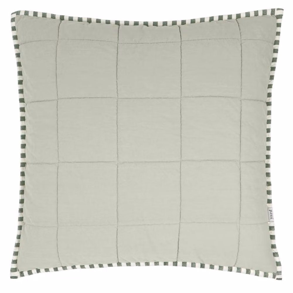 Yard Hebden Striped Square Cotton Cushion in Green, W/D/H: 55 x 55 x 55 cm – 2