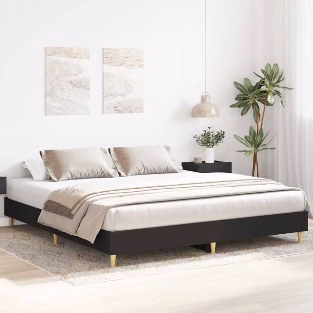 Berkfield Home Durable Super King Bed Frame in Black, W/D/H: 180 x 203 x 183 cm – 1