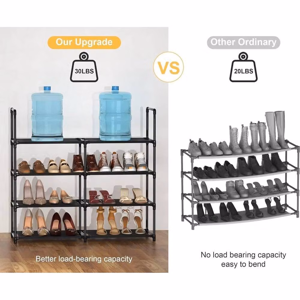 FORGEVIO Metal Shoe Rack Storage Cabinet in Black, W/D/H: 88.5 x 30 x 73 cm – 6