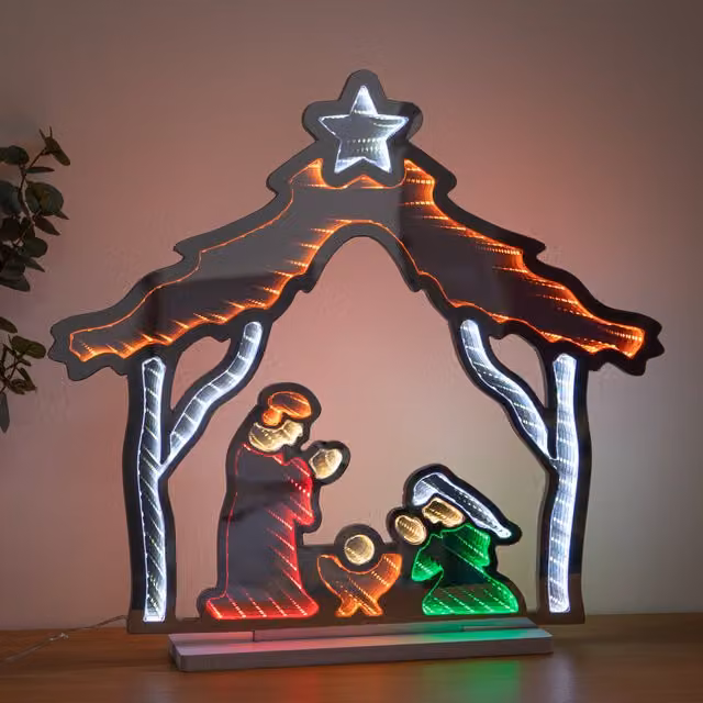 Samuel ALEXANDER Christmas Infinity Light up Nativity Scene with Multi-Coloured LEDs