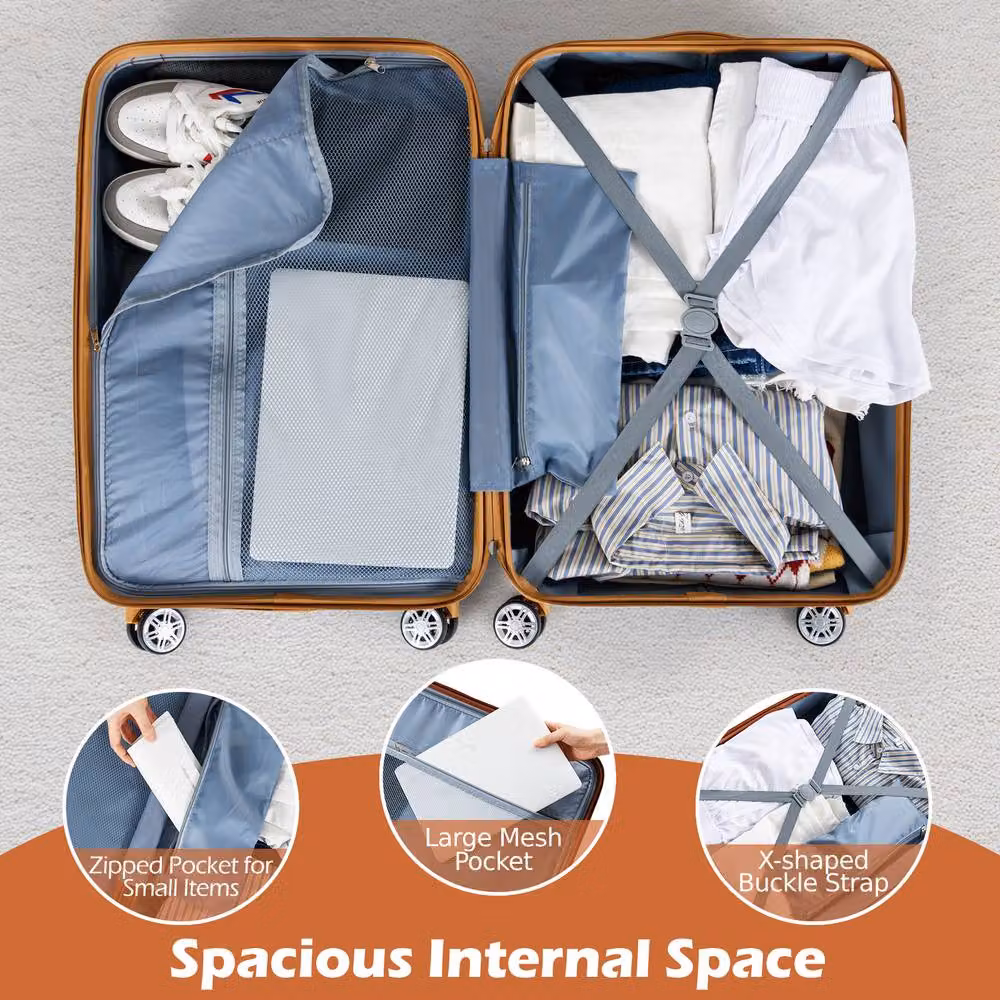 Costway Luggage Set of 3 Suitcases in White – 2
