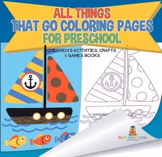 Baby Professor All Things That Go Multicolour Colouring Pages for Preschool Children