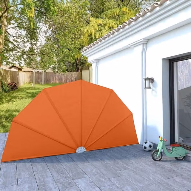 Berkfield Home Collapsible Terrace Side Awning in Orange Terracotta