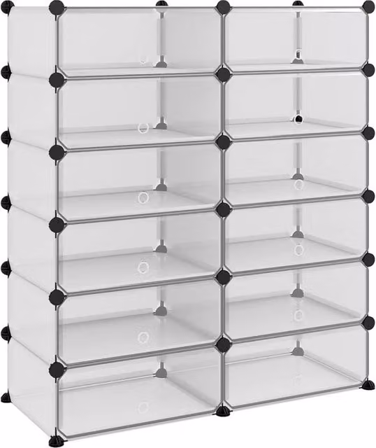 Berkfield Home Transparent Shoe Rack, W/D/H: 94.5 x 36.5 x 106 cm