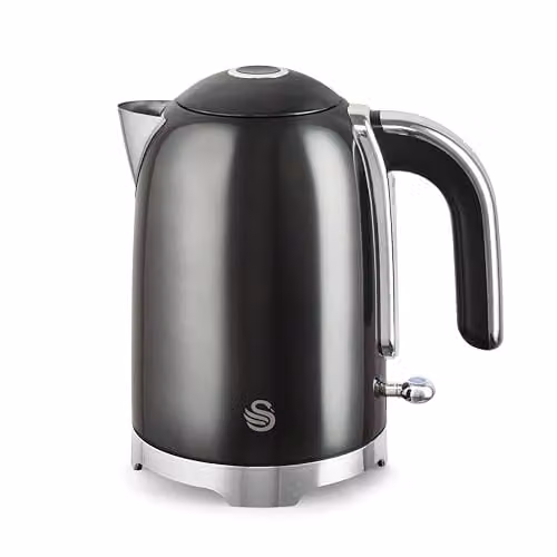 Swan SK19026GRP Solace Cordless Kettle, 1.7 l, 3000W, Stainless Steel with Limescale Filter, Grey