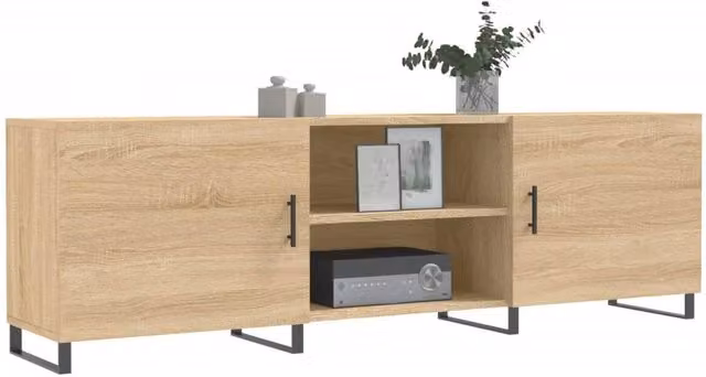 Berkfield Home Modern Sonoma Oak TV Cabinet in Beige, W/D/H: 150 x 30 x 50 cm – 1