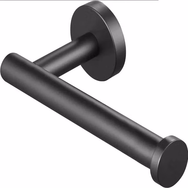 SPETLEK Stainless Steel Self Adhesive Wall Mounted Toilet Roll Holder in Black