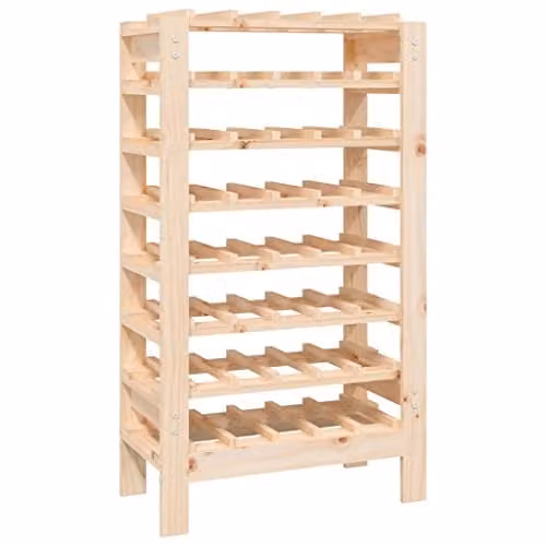 vidaXL Brown Solid Pine Wood Wine Rack, W/D/H: 61.5 x 30 x 107.5 cm